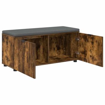 Flurbank mit Kissen mit Tür Geräucherte Eiche 100 x 38 x 46 cm