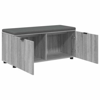 Flurbank mit Kissen mit Regal Graues Sonoma 100 x 38 x 46 cm