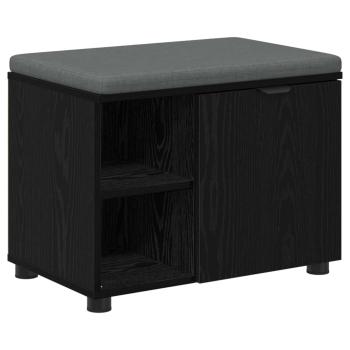 Flurbank mit Kissen mit Regal Schwarze Eiche 60 x 38 x 46 cm