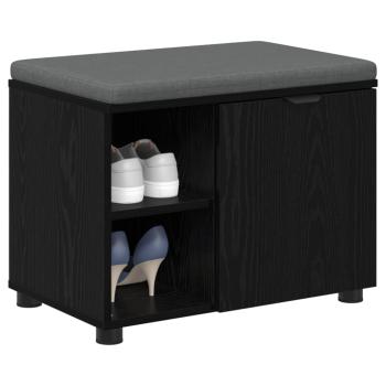 Flurbank mit Kissen mit Regal Schwarze Eiche 60 x 38 x 46 cm