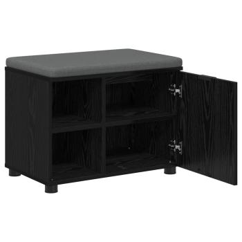 Flurbank mit Kissen mit Regal Schwarze Eiche 60 x 38 x 46 cm