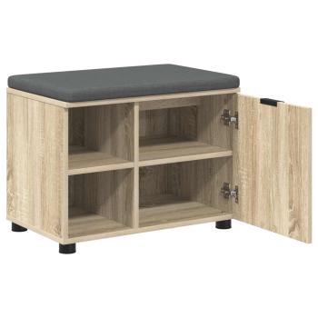Flurbank mit Kissen mit Regal Sonoma-Eiche 60 x 38 x 46 cm