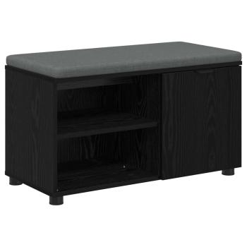Flurbank mit Kissen mit Regal Schwarze Eiche 80 x 38 x 46 cm