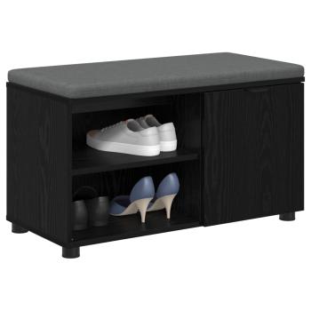 Flurbank mit Kissen mit Regal Schwarze Eiche 80 x 38 x 46 cm