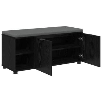 Flurbank mit Kissen mit Regal Schwarze Eiche 100 x 38 x 46 cm