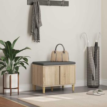 ARDEBO.de - Flurbank mit Kissen mit Speicher Sonoma-Eiche 60 x 38 x 46 cm