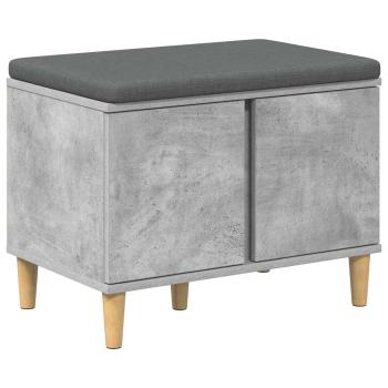 Flurbank mit Kissen mit Speicher Betongrau 60 x 38 x 46 cm