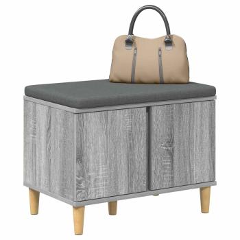 Flurbank mit Kissen mit Speicher Graues Sonoma 60 x 38 x 46 cm