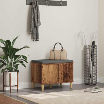ARDEBO.de - Flurbank mit Kissen mit Speicher Altholz 60 x 38 x 46 cm