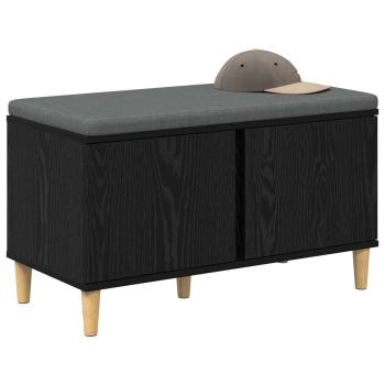 Flurbank mit Kissen mit Speicher Schwarze Eiche 80 x 38 x 46 cm