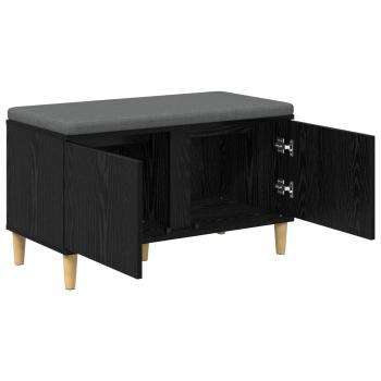 Flurbank mit Kissen mit Speicher Schwarze Eiche 80 x 38 x 46 cm