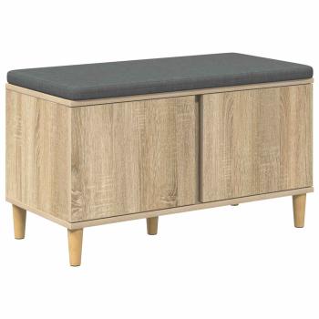 Flurbank mit Kissen mit Speicher Sonoma-Eiche 80 x 38 x 46 cm