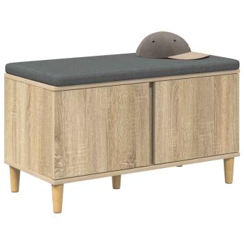 Flurbank mit Kissen mit Speicher Sonoma-Eiche 80 x 38 x 46 cm