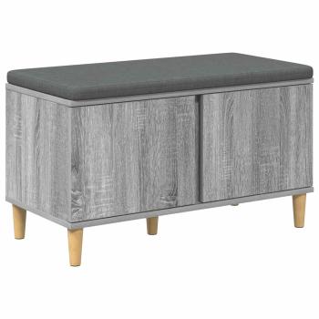 Flurbank mit Kissen mit Speicher Graues Sonoma 80 x 38 x 46 cm