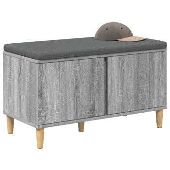 Flurbank mit Kissen mit Speicher Graues Sonoma 80 x 38 x 46 cm