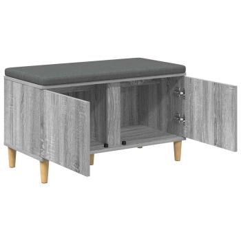 Flurbank mit Kissen mit Speicher Graues Sonoma 80 x 38 x 46 cm