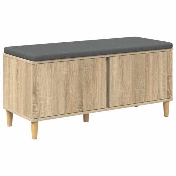 Flurbank mit Kissen mit Speicher Sonoma-Eiche 100 x 38 x 46 cm