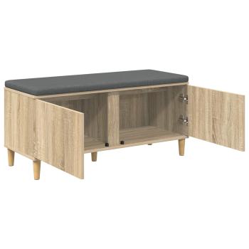 Flurbank mit Kissen mit Speicher Sonoma-Eiche 100 x 38 x 46 cm