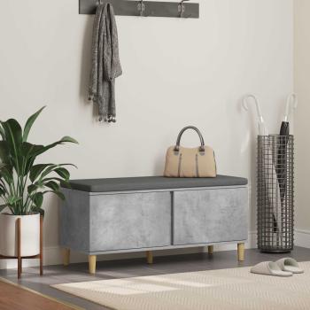 ARDEBO.de - Flurbank mit Kissen mit Speicher Betongrau 100 x 38 x 46 cm