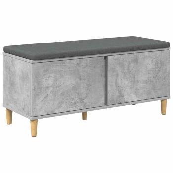 Flurbank mit Kissen mit Speicher Betongrau 100 x 38 x 46 cm