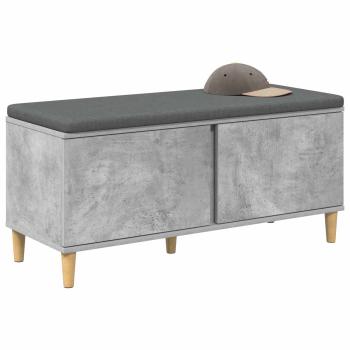 Flurbank mit Kissen mit Speicher Betongrau 100 x 38 x 46 cm