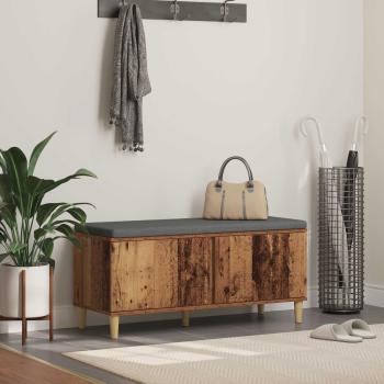 ARDEBO.de - Flurbank mit Kissen mit Speicher Altholz 100 x 38 x 46 cm