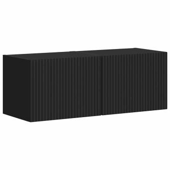 TV-Wandschrank 2 stk. Schwarz Holzwerkstoff