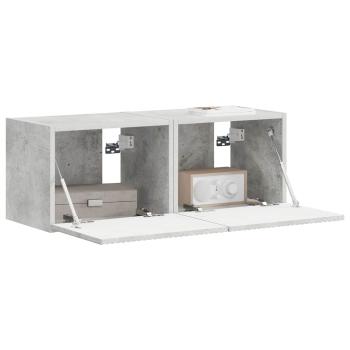 TV-Wandschrank 2 stk. Beton Holzwerkstoff