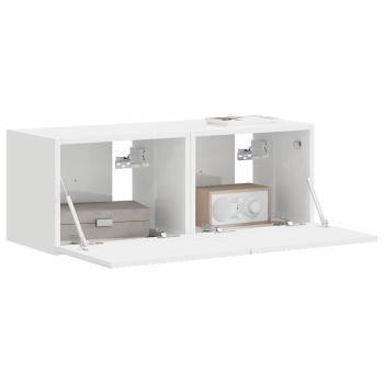 TV-Wandschrank 2 stk. Glänzend Weiß Holzwerkstoff