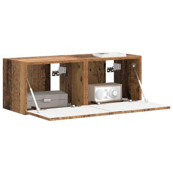 TV-Wandschrank 2 stk. Altholz Holzwerkstoff