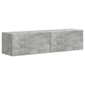 TV-Wandschrank 2 stk. Betongrau Holzwerkstoff