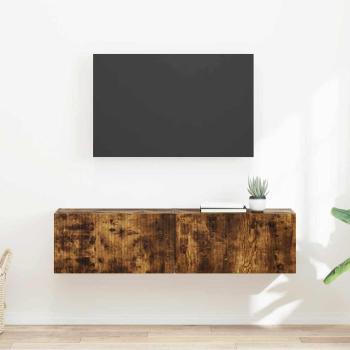 ARDEBO.de - TV-Wandschrank 2 stk. Räuchereiche Holzwerkstoff
