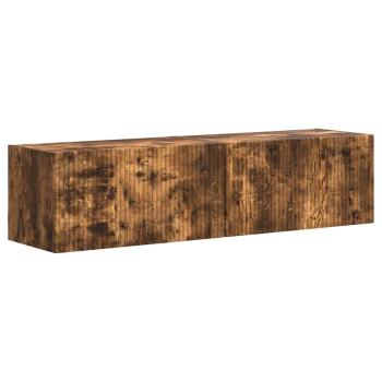 TV-Wandschrank 2 stk. Räuchereiche Holzwerkstoff