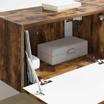 TV-Wandschrank 2 stk. Räuchereiche Holzwerkstoff