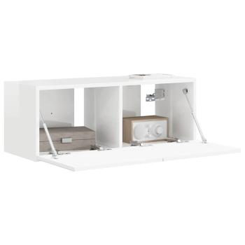 TV-Wandschrank 78,5 x 30 x 29,5 cm Glänzend Weiß Holzwerkstoff
