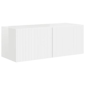 TV-Wandschrank 2 stk. Glänzend Weiß Holzwerkstoff