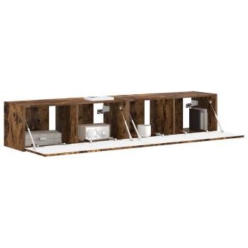 TV-Wandschrank 2 stk. Räuchereiche Holzwerkstoff