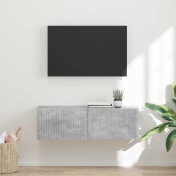 ARDEBO.de - TV-Wandschrank 98 x 31 x 29,5 cm Betongrau Holzwerkstoff