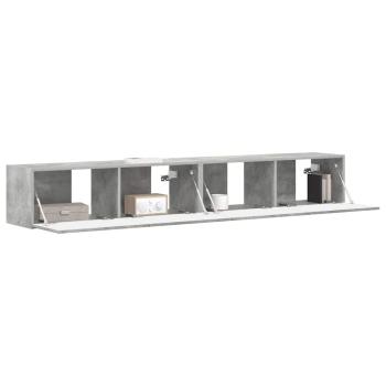 TV-Wandschrank 2 stk. Betongrau Holzwerkstoff