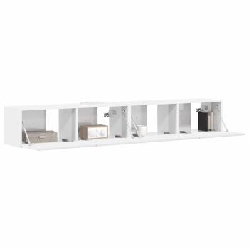 TV-Wandschrank 2 stk. Glänzend Weiß Holzwerkstoff