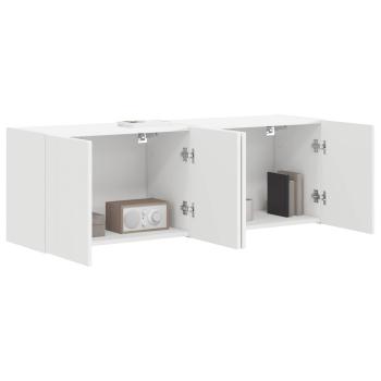 TV-Wandschrank 2 stk. Weiß Holzwerkstoff