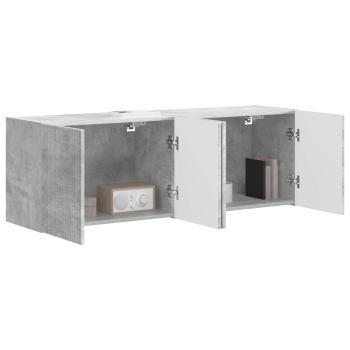 TV-Wandschrank 2 stk. Betongrau Holzwerkstoff