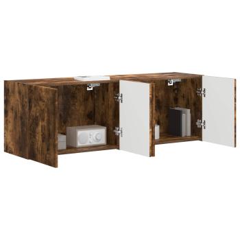 TV-Wandschrank 2 stk. Räuchereiche Holzwerkstoff