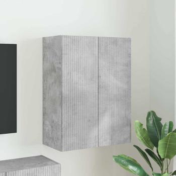 ARDEBO.de - TV-Wandschrank 59,5 x 31 x 80 cm Betongrau Holzwerkstoff