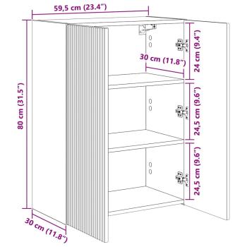 TV-Wandschrank 59,5 x 31 x 80 cm Graues Sonoma Holzwerkstoff