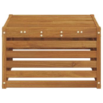 Outdoor-Fußhocker Massivholz Akazie Natur 59 x 59 x 37 cm