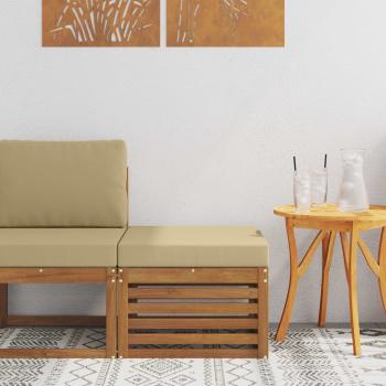 ARDEBO.de - Outdoor-Fußhocker Massivholz Akazie Natur