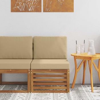 ARDEBO.de - Outdoor Mittelsofa Massivholz Akazie Natur