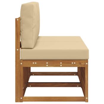 2 Stück Outdoor Mittelsofa Massivholz Akazie Natur