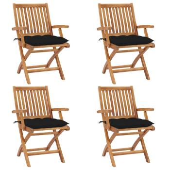 ARDEBO.de - Klappbare Gartenstühle mit Kissen 4 Stk. Massivholz Teak